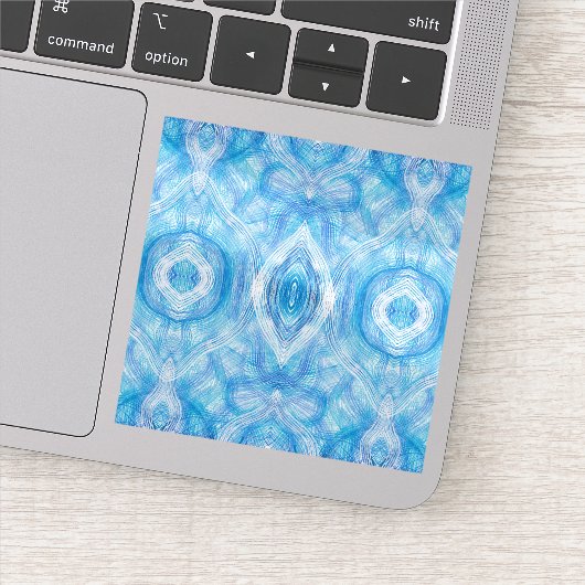 Sticker Art abstrait aquarelle bleu clair Foi (Détail)