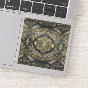 Sticker Art abstrait aquarelle jaune foncé