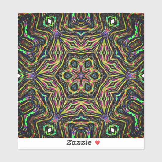 Sticker Art abstrait coloré (Feuille)