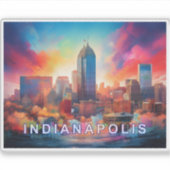 Sticker Art Abstrait d'Indianapolis (Devant)