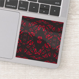 Sticker Art Abstrait Gouache Rouge Noir Spectroscopique