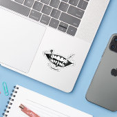 Sticker art anime d'horreur (Ordinateur portable avec iPhone)