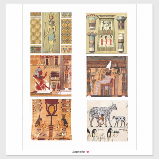 Sticker Art antique égyptien Vintage (Feuille)