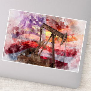 Sticker Art aquarelle du coucher de soleil pompe patriotiq