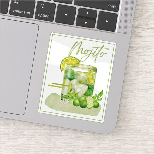 Sticker Art aquarelle Mojito Cocktail