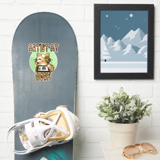 Sticker Art at work cute cat design (Snowboard)