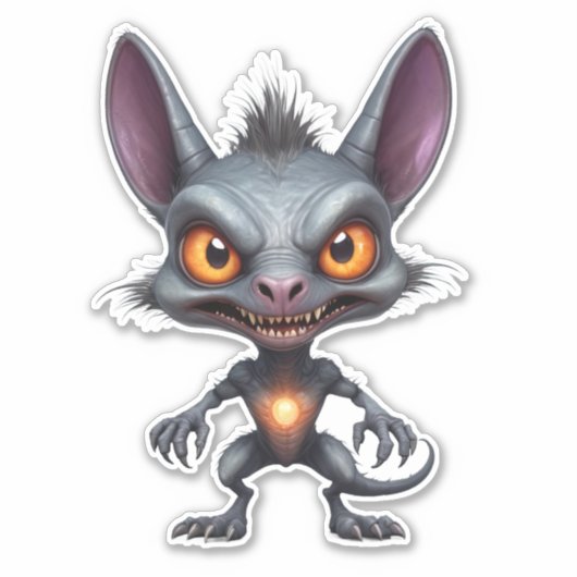 Sticker Art Chupacabra foncé Halloween Créature Imaginaire (Devant)