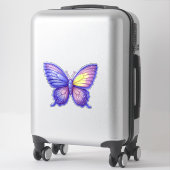 Sticker Art de ballon papillon violet vibrant (Sur valise)