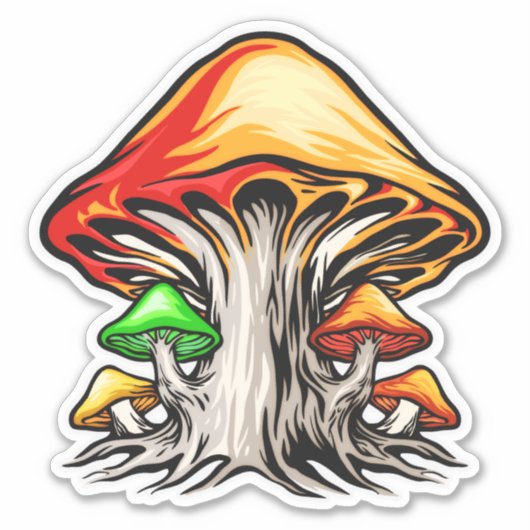 Sticker Art de champignon psychédélique terreux créatif (Devant)