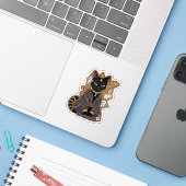 Sticker Art de chat javanais  (Ordinateur portable avec iPhone)
