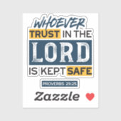 Sticker Art de citation biblique - Proverbes 29:25 Confian (Feuille)