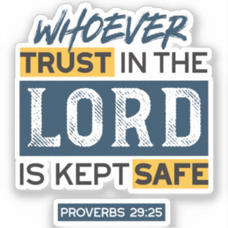 Sticker Art de citation biblique - Proverbes 29:25 Confian