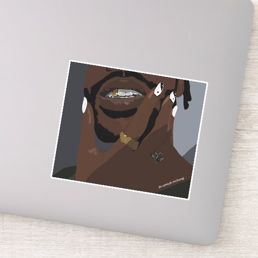 Sticker Art de couple noir (Amour noir) (Détail)