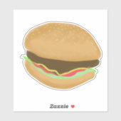 Sticker Art de dessin de hamburger juteux (Feuille)