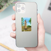 Sticker Art de femme amérindienne forêt oiseau (Téléphone)
