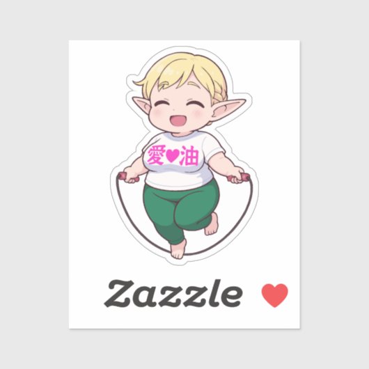 Sticker Art de fille elfe chibi Erufuda (Feuille)
