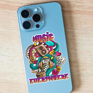Sticker Art de graffiti pour les amateurs de musique parto