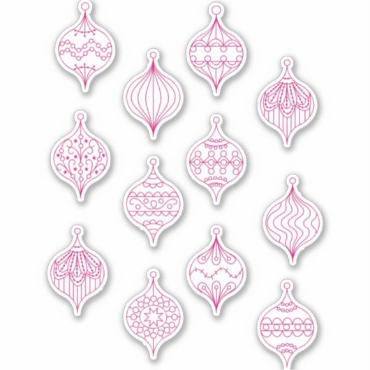 Sticker Art de la ligne ornementale Bauble de Noël (Devant)