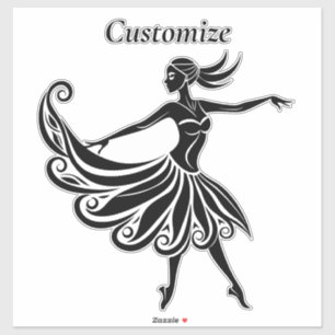 Sticker Art de la silhouette de danseuse africaine Thunder