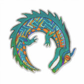 Sticker Art de l'alligator tribal (Devant)