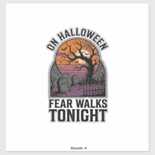 Sticker Art de l'arbre effrayant de cimetière de Halloween