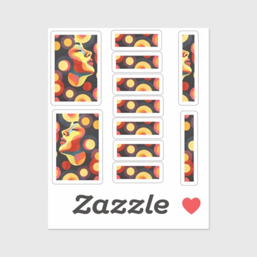 Sticker Art de mode orange gras (Feuille)