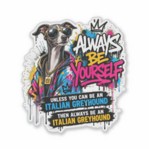 Sticker Art de rue graffiti de mode Cool Italian Greyhoun