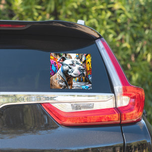 Sticker Art de rue graffiti urbain Pitbull