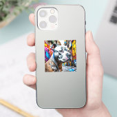 Sticker Art de rue graffiti urbain Pitbull (Téléphone)