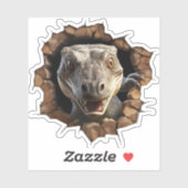Sticker Art de rupture de mur d'iguane 3D – Safari réalist (Feuille)