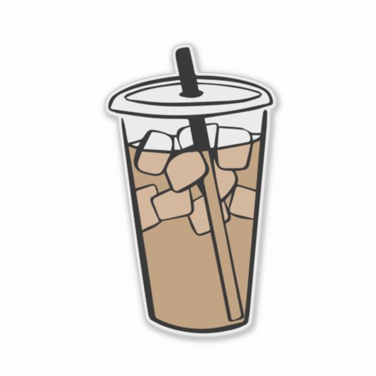 Sticker Art de tasse de café glacé (Devant)