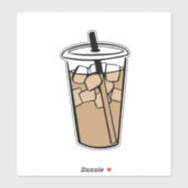 Sticker Art de tasse de café glacé (Feuille)