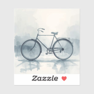 Sticker Art de vélo vintage en blanc et bleu