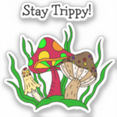 Sticker Art dessiné à la main par des champignons magiques (Recto)