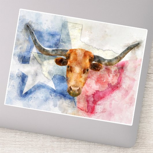 Sticker Art d'impression à l'aquarelle représentant une va