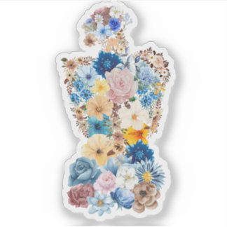 Sticker Art Femme Fleur