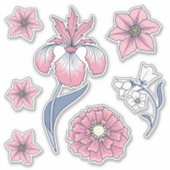 Sticker Art Floral rose victorien (Devant)