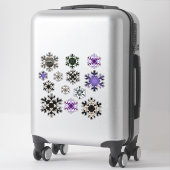 Sticker Art fractal coupé les flocons de neige (Sur valise)