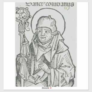 Sticker Art graphique sacré de Saint Colomba d'Iona celtiq