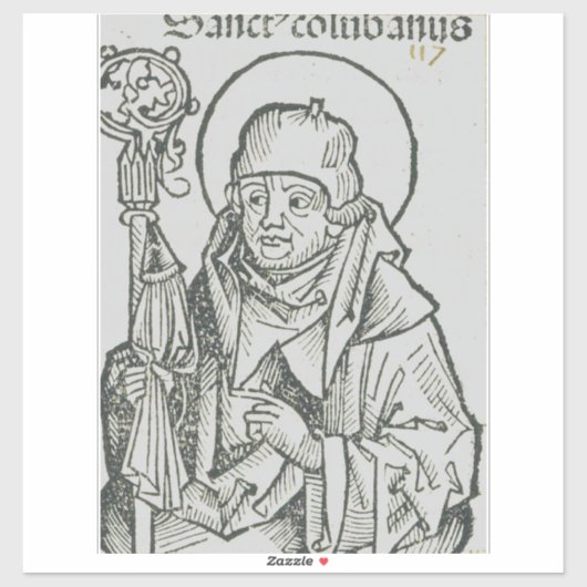 Sticker Art graphique sacré de Saint Colomba d'Iona celtiq (Feuille)
