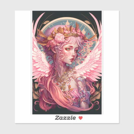 Sticker Art Imaginaire rose Fairy Angel (Feuille)