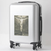 Sticker Art minimaliste de la Crucifixion Monomatique (Sur valise)