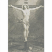 Sticker Art minimaliste de la Crucifixion Monomatique (Devant)