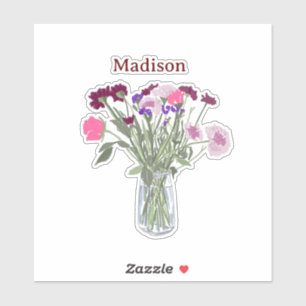 Sticker Art moderne Fleurs sauvages colorés heureux +Perso