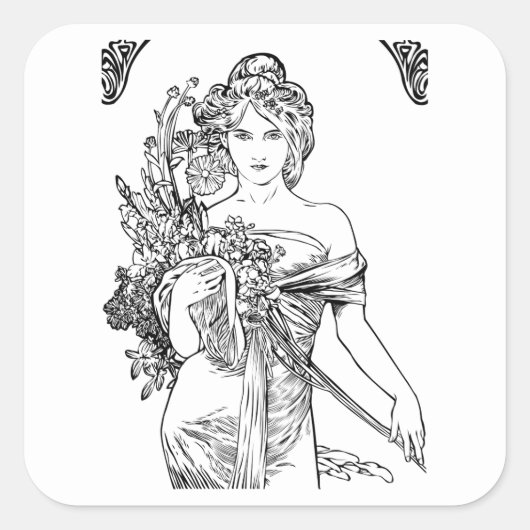 sticker Art nouveau Alphonse Mucha (Devant)