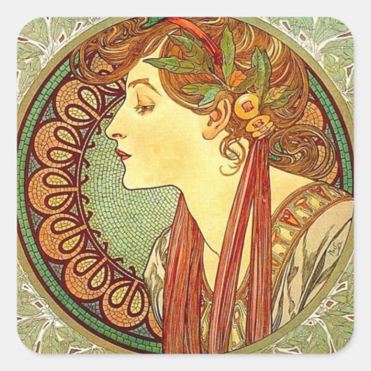 Sticker Art Nouveau Alphonse Mucha (Devant)