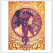 Sticker Art nouveau Alphonse Mucha Donna élégante femme (Feuille)
