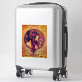Sticker Art nouveau Alphonse Mucha Donna élégante femme (Sur valise)