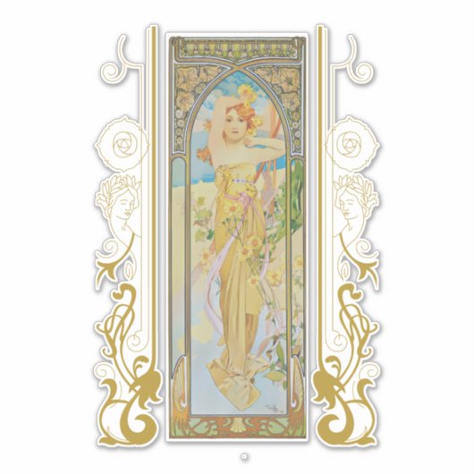 Sticker Art Nouveau Alphonse Mucha - La luminosité du jour (Devant)