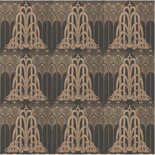 Sticker Art nouveau, Art déco, Noir, bronze, élégant, chic (Devant)